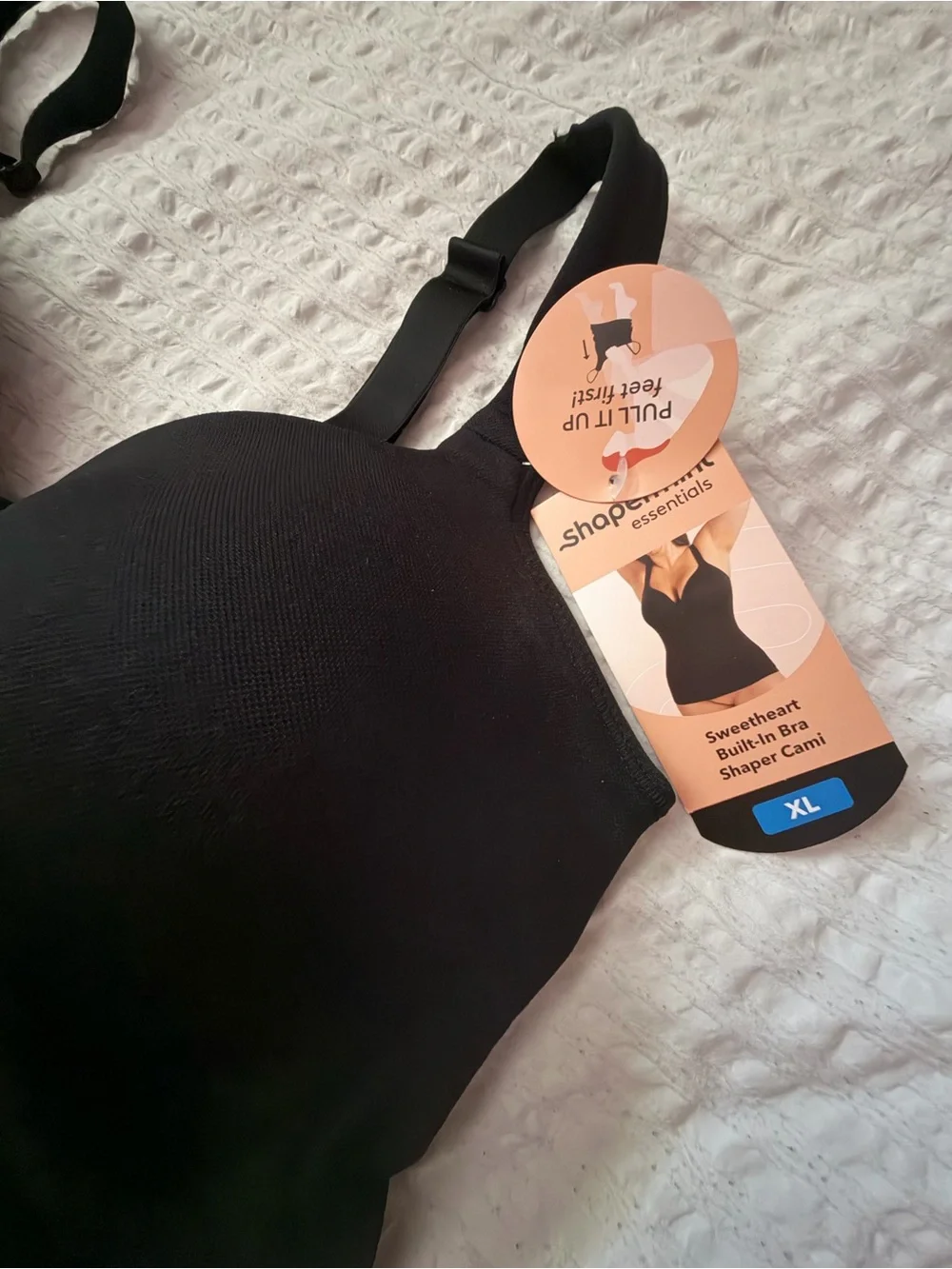Black Seamless Comfort Cami with built in bra. Brand new with tags, size XL - Picture 11 of 14